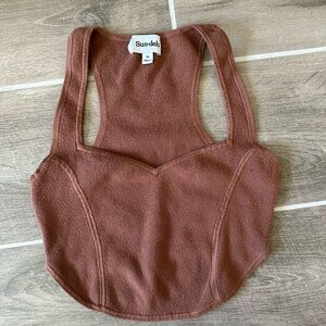 Aritzia Brown Knit Cropped Top